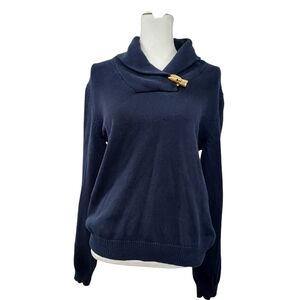 Lauren Ralph Lauren navy shawl collar cotton sweater XL
